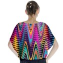 Multicolored Wave Distortion Zigzag Chevrons 2 Background Color Solid Black Batwing Chiffon Blouse View2