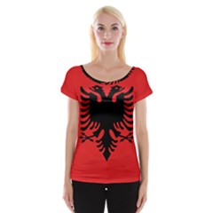 Albania Flag Cap Sleeve Top