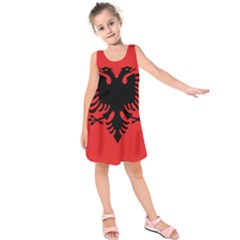 Albania Flag Kids  Sleeveless Dress by FlagGallery