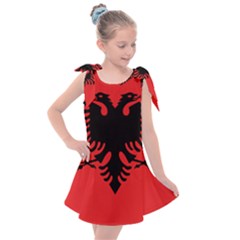 Albania Flag Kids  Tie Up Tunic Dress by FlagGallery