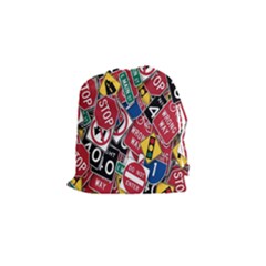 Road Signs Drawstring Pouch (small)
