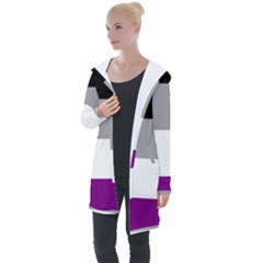 Asexual Pride Flag Lgbtq Longline Hooded Cardigan