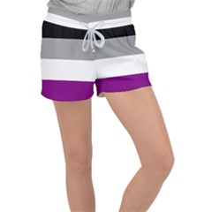 Asexual Pride Flag Lgbtq Women s Velour Lounge Shorts