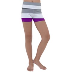 Asexual Pride Flag Lgbtq Kids  Lightweight Velour Yoga Shorts by lgbtnation