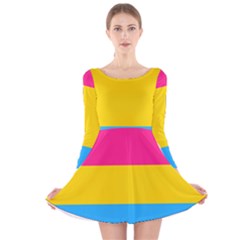 Pansexual Pride Flag Long Sleeve Velvet Skater Dress by lgbtnation