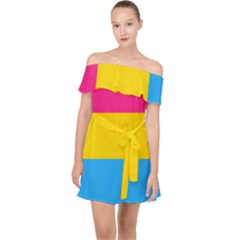 Pansexual Pride Flag Off Shoulder Chiffon Dress by lgbtnation