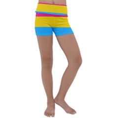 Pansexual Pride Flag Kids  Lightweight Velour Yoga Shorts by lgbtnation