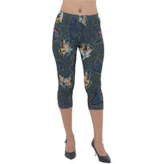 King And Queen  Lightweight Velour Capri Leggings  by Mezalola