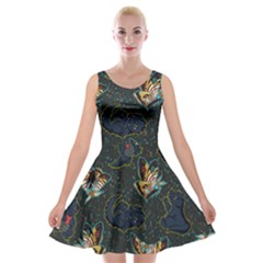 King And Queen  Velvet Skater Dress by Mezalola