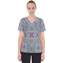 We Are Flower People In Bloom Women s V-neck Scrub Top by pepitasart