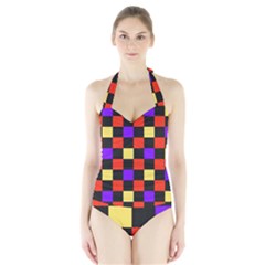 Checkerboard Again Halter Swimsuit by impacteesstreetwearseven