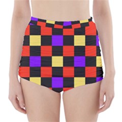 Checkerboard Again High-waisted Bikini Bottoms by impacteesstreetwearseven