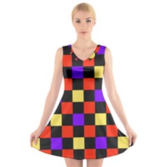 Checkerboard Again V-neck Sleeveless Dress by impacteesstreetwearseven