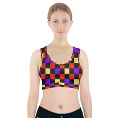 Checkerboard Again Sports Bra With Pocket