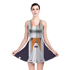 Rocket Space Universe Spaceship Reversible Skater Dress by Pakrebo