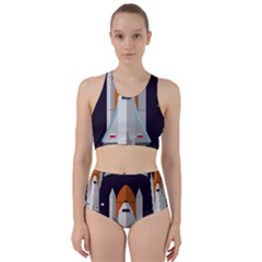 Rocket Space Universe Spaceship Racer Back Bikini Set by Pakrebo