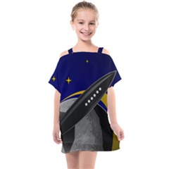 Science Fiction Sci Fi Sci Fi Logo Kids  One Piece Chiffon Dress by Pakrebo