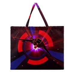 Science Fiction Cover Adventure Zipper Large Tote Bag by Pakrebo