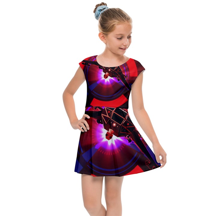 Science Fiction Cover Adventure Kids  Cap Sleeve Dress