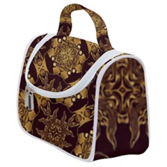 Gold Black Book Cover Ornate Satchel Handbag by Pakrebo