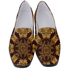 Gold Black Book Cover Ornate Women s Classic Loafer Heels