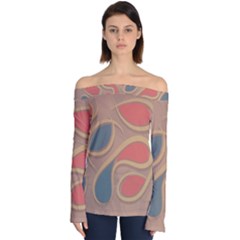 Background Abstract Non Seamless Off Shoulder Long Sleeve Top by Pakrebo