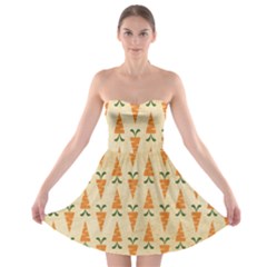 Patter Carrot Pattern Carrot Print Strapless Bra Top Dress by Pakrebo