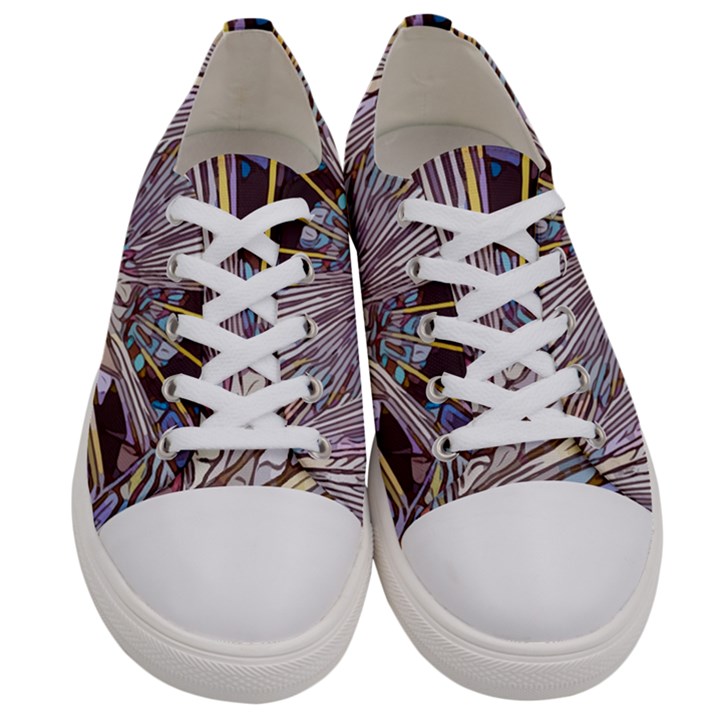 Abstract Drawing Design Modern Women s Low Top Canvas Sneakers