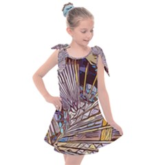 Abstract Drawing Design Modern Kids  Tie Up Tunic Dress by Pakrebo