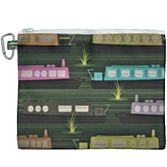 Narrow Boats Scene Pattern Canvas Cosmetic Bag (xxxl) by Pakrebo