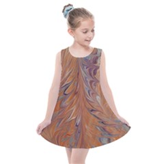 Marbled Paper Mottle Color Movement Kids  Summer Dress by Pakrebo