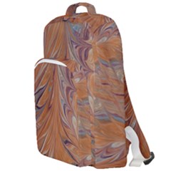 Marbled Paper Mottle Color Movement Double Compartment Backpack