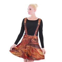 Marbled Paper Mottle Color Movement Suspender Skater Skirt by Pakrebo