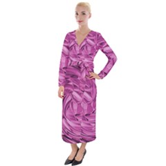 Strudel Magenta Pattern Art Spiral Velvet Maxi Wrap Dress by Pakrebo