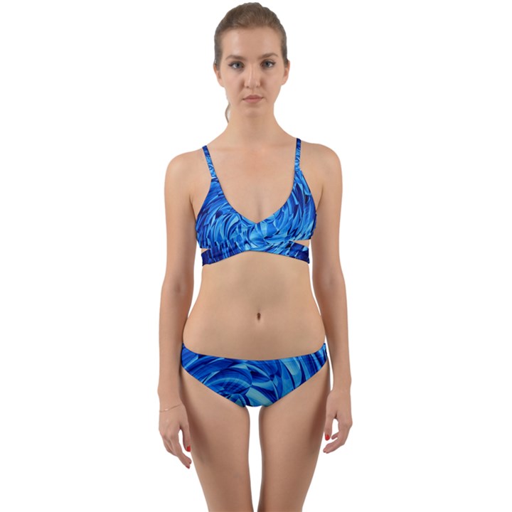 Strudel Blue White Light Blue Wrap Around Bikini Set