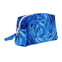 Strudel Blue White Light Blue Wristlet Pouch Bag (medium) by Pakrebo