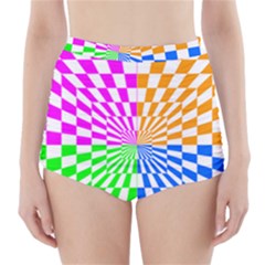 Checkerboard Again 8 High-waisted Bikini Bottoms