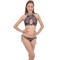 Hs C0 4 Cross Front Halter Bikini Set