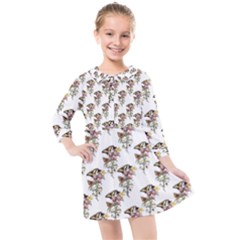 Butterflies & Peonies - By Larenard Kids  Quarter Sleeve Shirt Dress by LaRenard