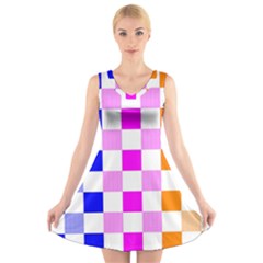 Checkerboard Again 9 Checkerboard Again 9 V-neck Sleeveless Dress by impacteesstreetwearseven