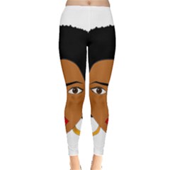 African American Woman With ?urly Hair Leggings  by bumblebamboo