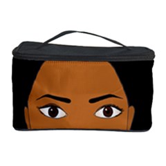 African American Woman With ?urly Hair Cosmetic Storage by bumblebamboo