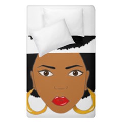 African American Woman With ?urly Hair Duvet Cover Double Side (single Size) by bumblebamboo