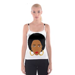 African American Woman With ?urly Hair Spaghetti Strap Top