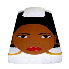 African American Woman With ?urly Hair Fitted Sheet (single Size) by bumblebamboo