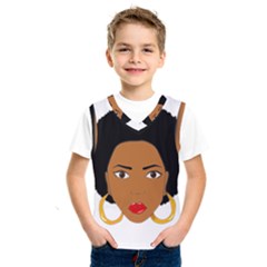 African American Woman With ?urly Hair Kids  Sportswear by bumblebamboo