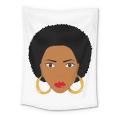 African American Woman With ?urly Hair Medium Tapestry