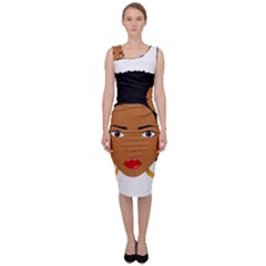 African American Woman With ?urly Hair Sleeveless Pencil Dress