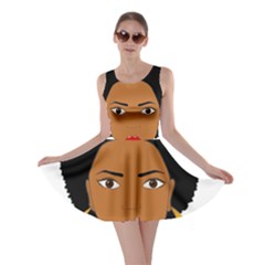 African American Woman With ?urly Hair Skater Dress by bumblebamboo