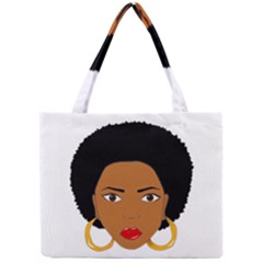 African American Woman With ?urly Hair Mini Tote Bag by bumblebamboo